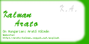 kalman arato business card